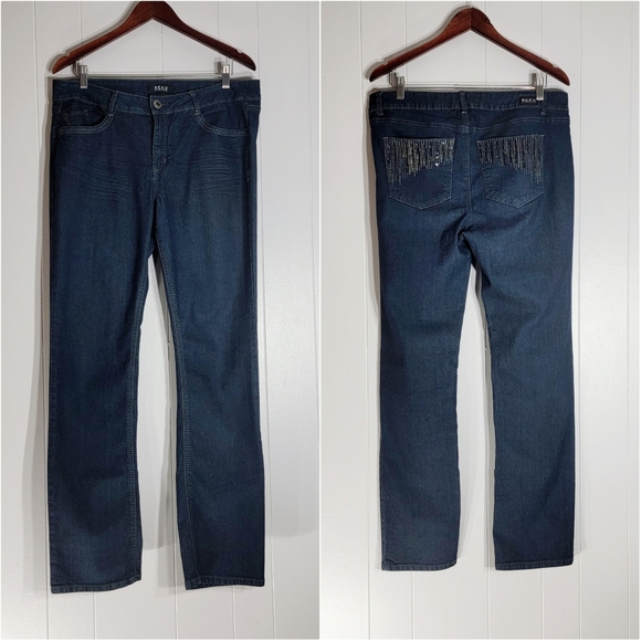 ❗️ 4/$25 Beau Dawson Bootcut High Rise Sequin Pocket Stretch Jeans Size 14 - Picture 1 of 8
